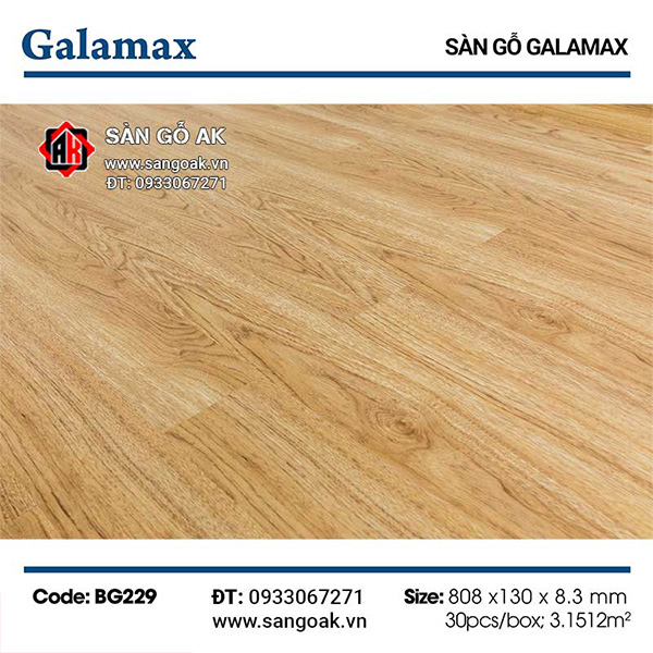 Sàn Gỗ Công Nghiệp TQ Galamax 8.3mm BG229